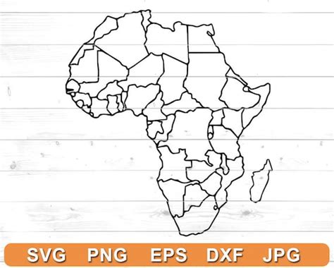 Africa Map Outline Svg Africa Map Files For Cricut Africa Etsy Australia