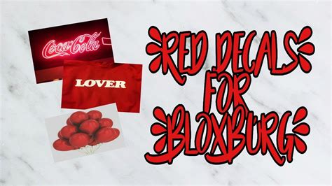 Roblox Bloxburg Red Aesthetic Decal Ids Youtube Bloxburg Decal Porn