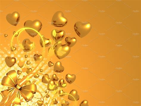 Golden Love Background High Quality Abstract Stock