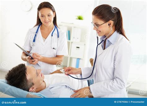 Patient Examination Stock Photo Image Of Clinician Cheerful 27879366