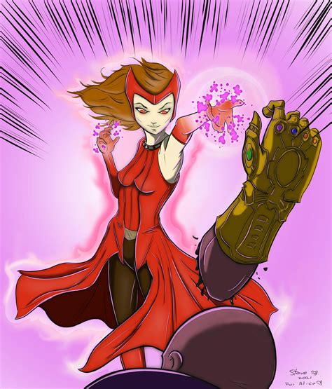 Scarlet Witch Vs Thanos 2 By Nailade On Deviantart