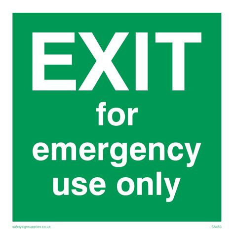 Exit For Emergency Use Only From Safety Sign Supplies