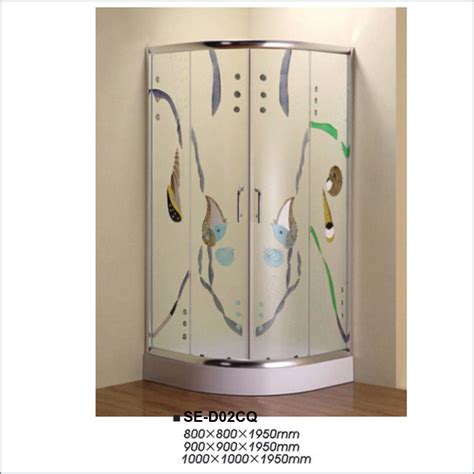 Curved Corner Shower Enclosure Colorful Glass Luxury Bathroom Shower