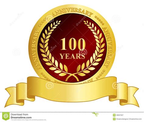 100 Year Anniversary Stamp With Ribbon Anniversary Year Anniversary