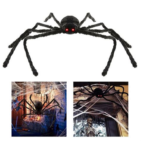 30 black large spider plush toy realistic hairy spider halloween party scary decoration haunted