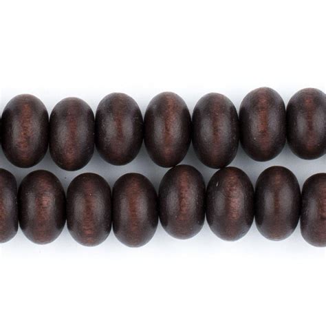 Dark Brown Abacus Natural Wood Beads 12mm The Bead Chest