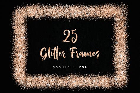 Rose Gold Glitter Confetti Overlay Frames Borders Clipart 376344 Textures Design Bundles