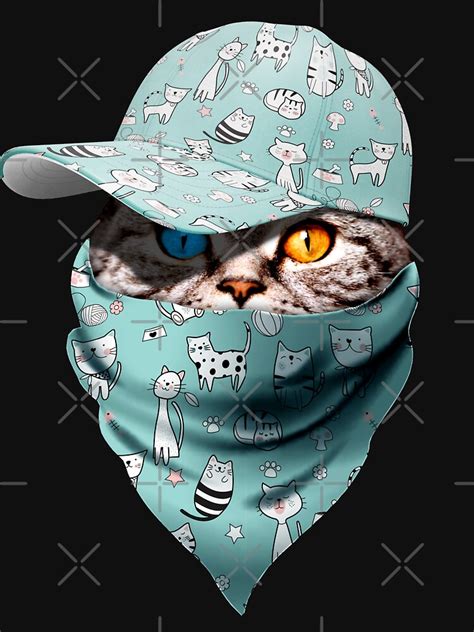 Cool Funny Gangster Cat T Shirt With Cute Cats Cappi And Bandana T