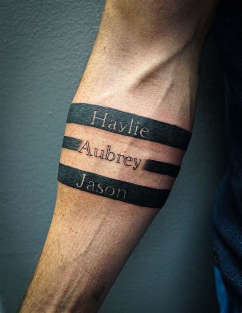 Armband Tattoo With Kids Names Band Tattoos For Men Forearm Band