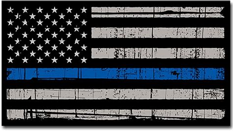 Itsaskin1 Thin Blue Line Police Distressed American Flag