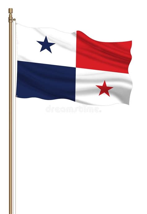 3d Flag Of Panama On A Pillar Stock Illustration Illustration Of