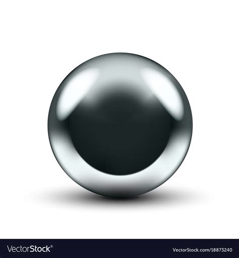 Realistic 3d Chrome Ball Isolated On White Vector Image