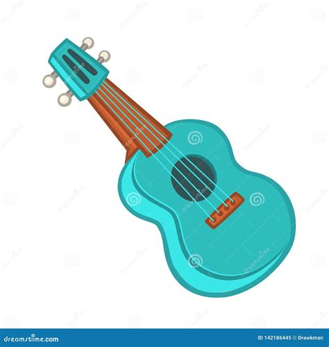 Cartoon Ukulele With Lettering Text For Summer Music Poster Template