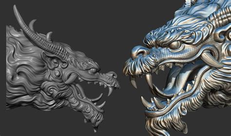 Chinese Dragon Head 3d Print Model By Guninnik81