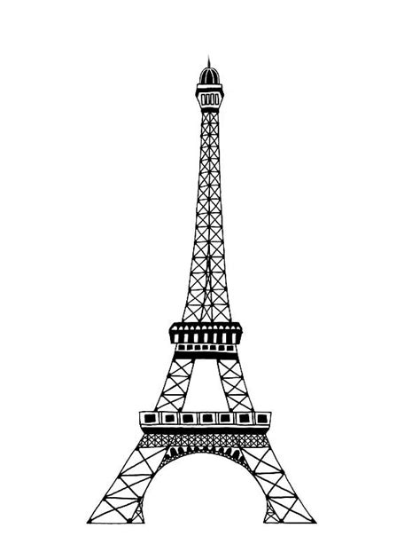 Dessins et Coloriages 5 coloriages de la Tour Eiffel en ligne à imprimer