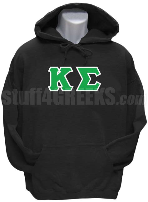Black Kappa Sigma Pullover Hoodie Sweatshirt With The Greek Letters