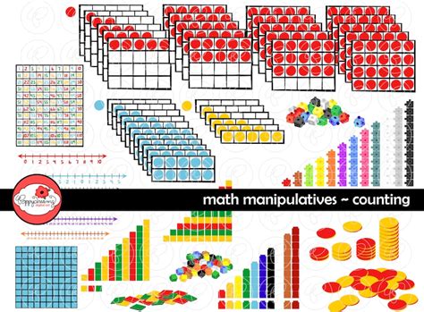 Math Manipulatives Counting Clipart Mega Bundle Set 300 Etsy