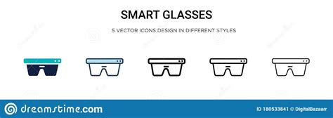 Smart Glasses Icon In Filled Thin Line Outline And Stroke Style