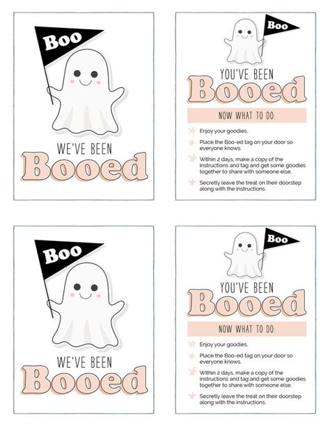 Four Halloween Cards With Ghost Sayings On The Front And Back One Says