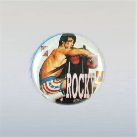 Stallone Sylvester Rocky Button Pin 1980s Film Tv Memorabilia