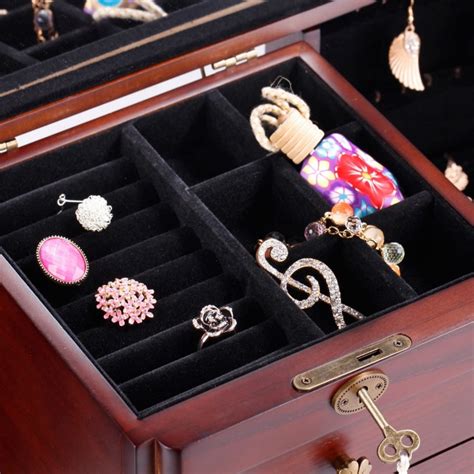 Extra Large Wooden Jewelry Box Jewel Case Cabinet Armoire Ring