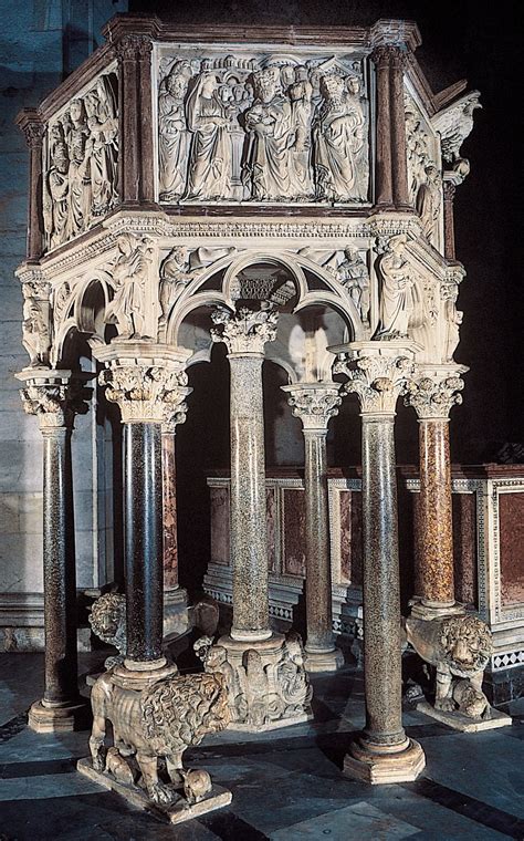 Nicola Pisano Pulpit Of Pisa Cathedral Baptistery Pisa Italy 1259