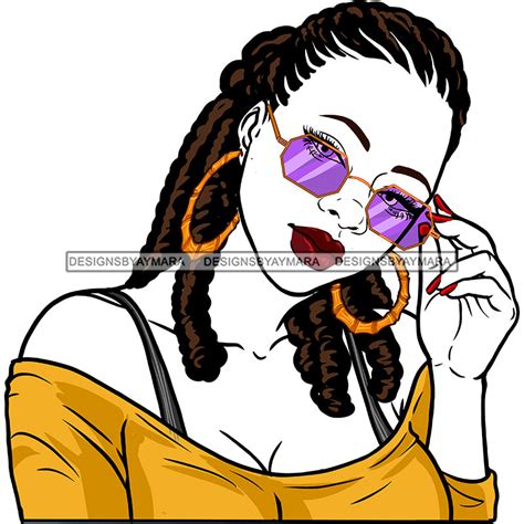 sassy black woman with locs purple sunglasses png clipart cricut s designsbyaymara