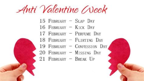 Below is the full list of valentines week 2021. Anti Valentine's Week Full List Off 2021 February 15th To ...