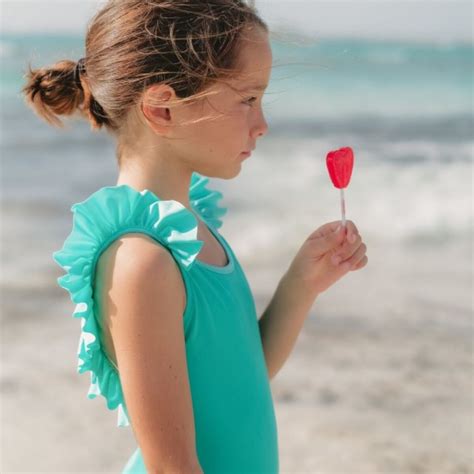 Lison Paris Bora Bora Childrens Swimsuit In Mint The Little Sunshine
