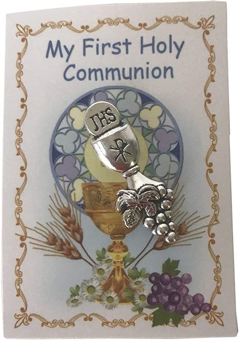 Buy Needzo First Communion Lapel Pin On Prayer Card 3 Inch Online At