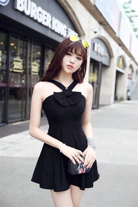Korean Model Black Dress Hot Sex Picture