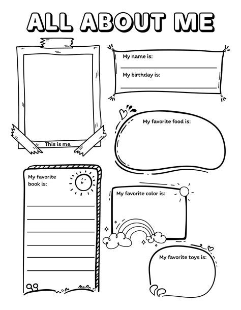 Printable Worksheets Free Printables Interest Inventory All About Me Poster Yearbook Ideas