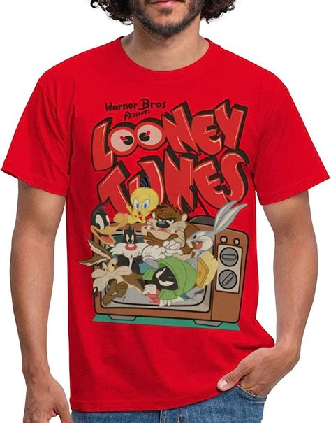 Spreadshirt Looney Tunes Group Tv Mens T Shirt Uk Clothing