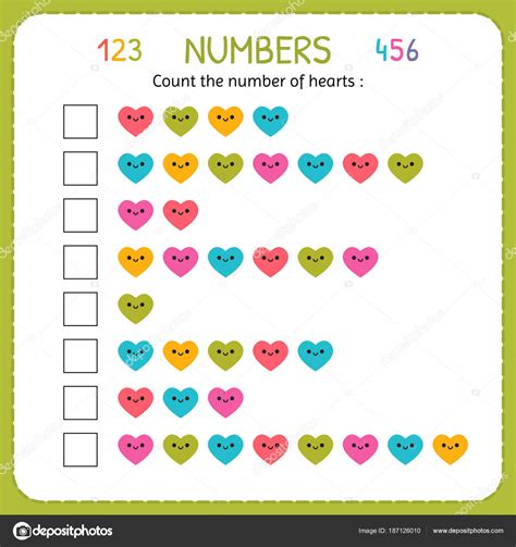 La que te contamos hoy, es de números y sumas, un juego de matemáticas educativo para niños en kinder y preescolar de tribal nova. Imágenes: niños para kinder | Contar el número de corazones. Hoja de trabajo para kinder y ...