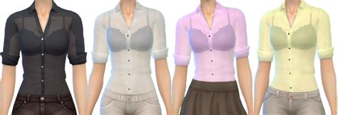 Sims 4 Ccs The Best Transparent Blouse By Sirena
