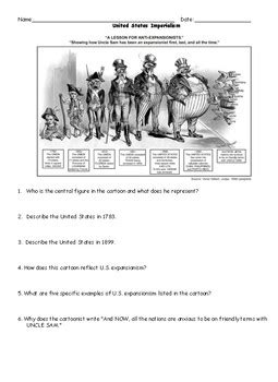 This handout includes ten questions intended to aid learners as they embark on a cartoon analysis. Imperialism: US Imperialism Political Cartoon Worksheet ...