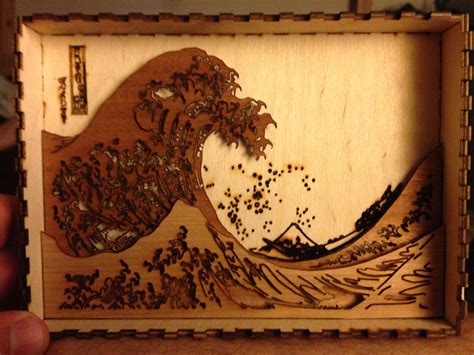 Laser Cut Shadow Box Hokusai The Great Wave Laser Engraved Ideas