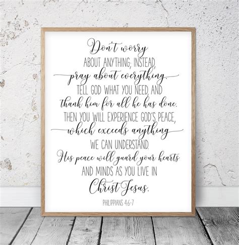 Philippians Don T Worry About Anything Bible Verse Etsy