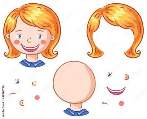 Cartoon Face Parts For Kids To Put Together Stock Vector Adobe Stock