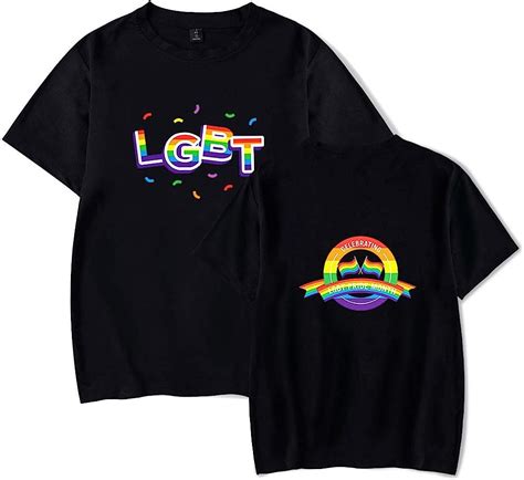 Men S Gay Pride T Shirt Rainbow Graphic Shirts LGBT Equal Tee Casual