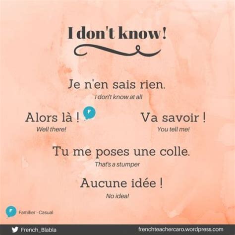 Pin by Heather Brady on One liners | Basic french words, French ...