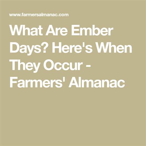 Ember Days Dates And Meaning Farmers Almanac Day Ember