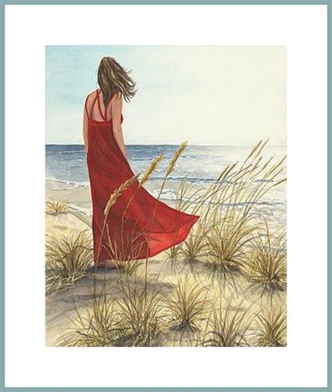 Dreamy Paintings Of Women On The Beach Looking To Sea Beach Drawing Beach Watercolor Classic