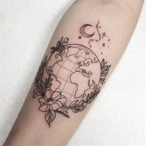 230 Cool World Map Tattoos Designs 2019 Geography Continent