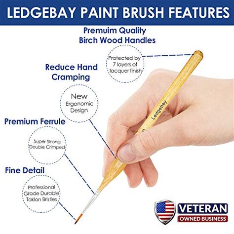Ledgebay Miniature Paint Brushes Fine Tip Brush Set For Micro Detail