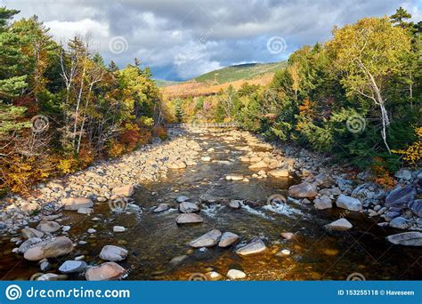 Swift River Cascades At Autumn New Hampshire Usa Stock Photo Image