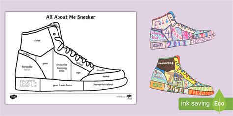 All About Me Sneaker Teacher Made Twinkl