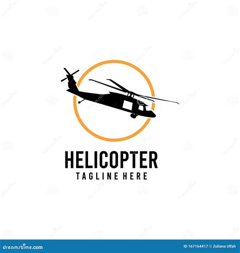 Simple Flat Helicopter Logo Design Vector Stock Image Stock Vector