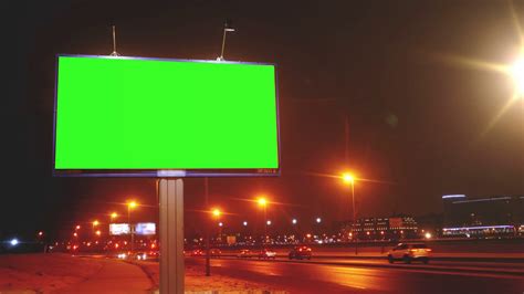 A Billboard With Green Screen On Streets Stock Footage Sbv 312452871