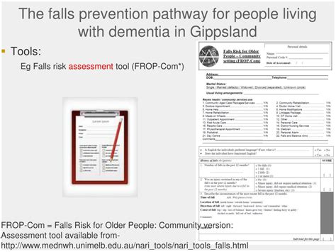 Ppt The Fall Prevention Pathway For People Living With Dementia In